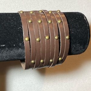 Adjustable Brown Leather Cuff, NWOT